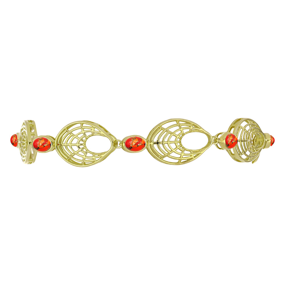 Goldplattiertes Silberarmband mit Mohave-Türkis 2 