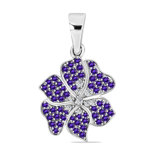 Silberanhänger mit marokkanischem Amethyst und weißem Topas
