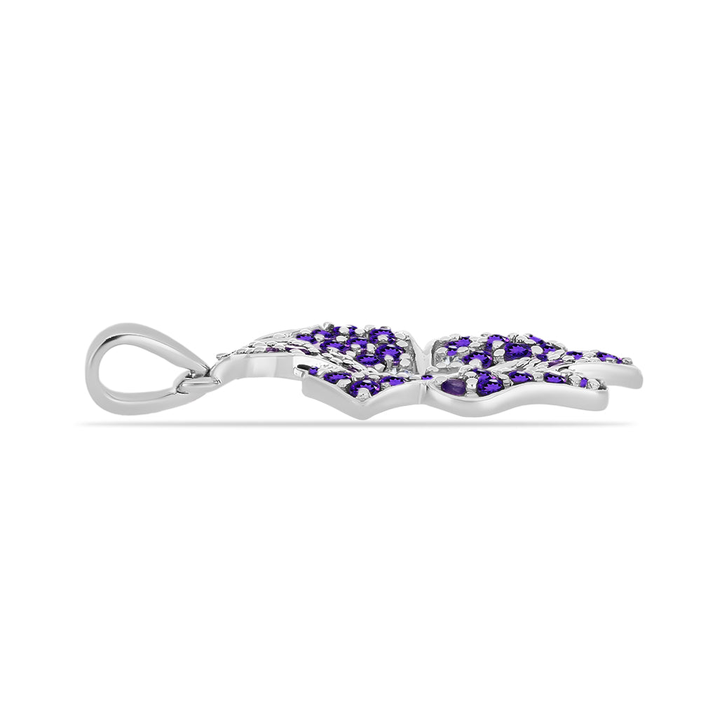Silberanhänger mit marokkanischem Amethyst und weißem Topas
