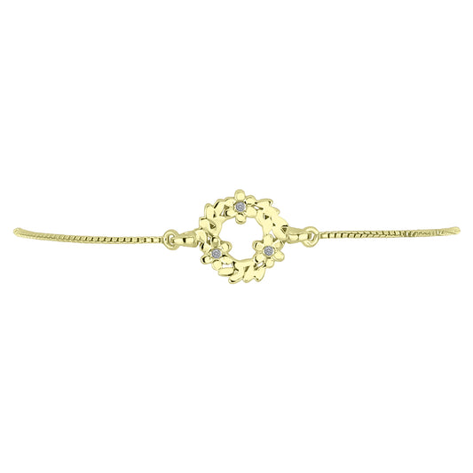 Goldplattiertes Silberarmband mit weißem Diamant