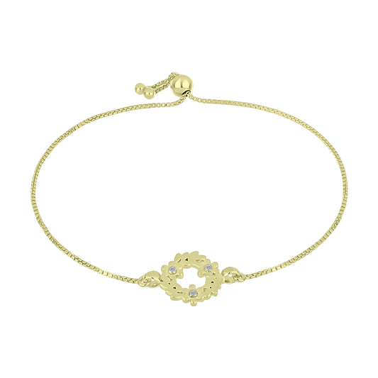 Goldplattiertes Silberarmband mit weißem Diamant