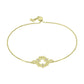 Goldplattiertes Silberarmband mit weißem Diamant