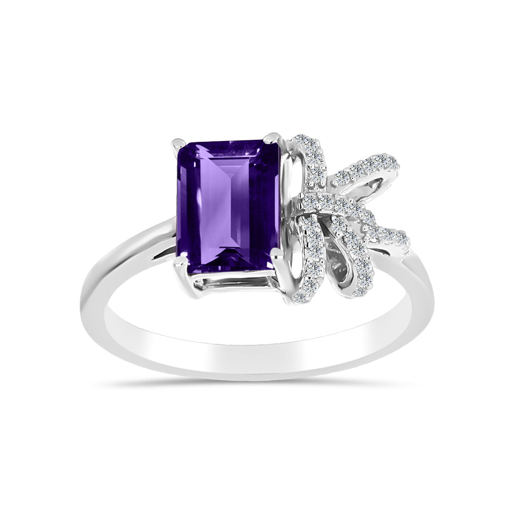 Silberring mit marokkanischem Amethyst und weißem Topas 3 