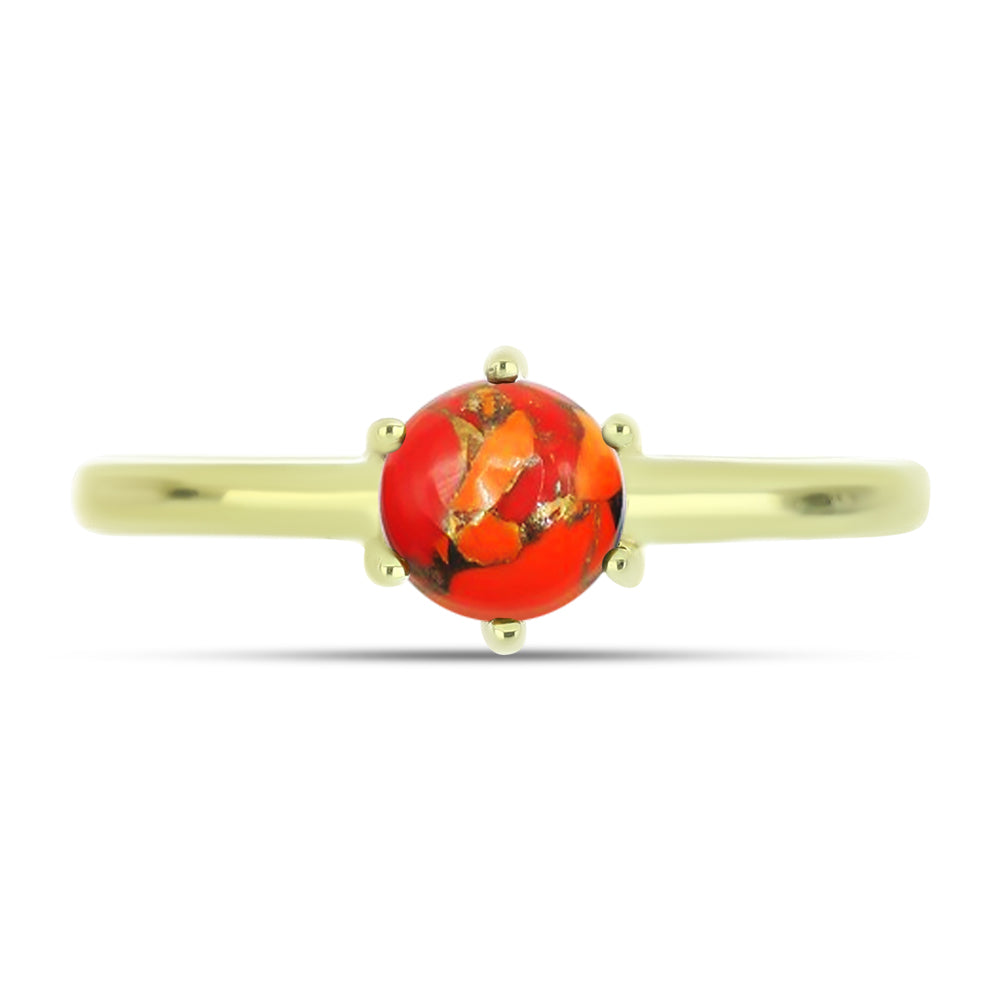 Goldplattierter Silberring mit Mohave-Türkis 1 