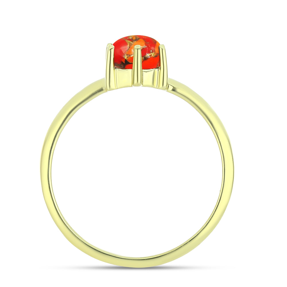 Goldplattierter Silberring mit Mohave-Türkis