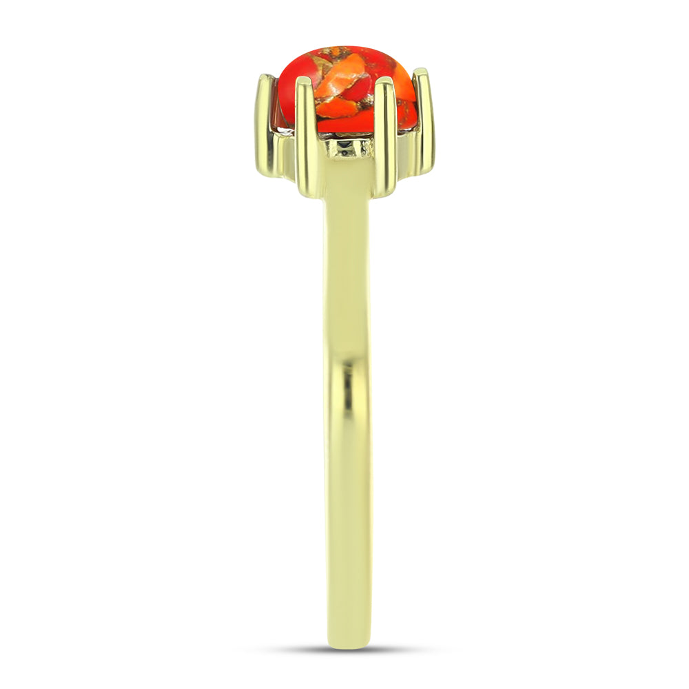 Goldplattierter Silberring mit Mohave-Türkis 4 