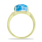 Goldplattierter Silberring mit Larimar und weißem Topas