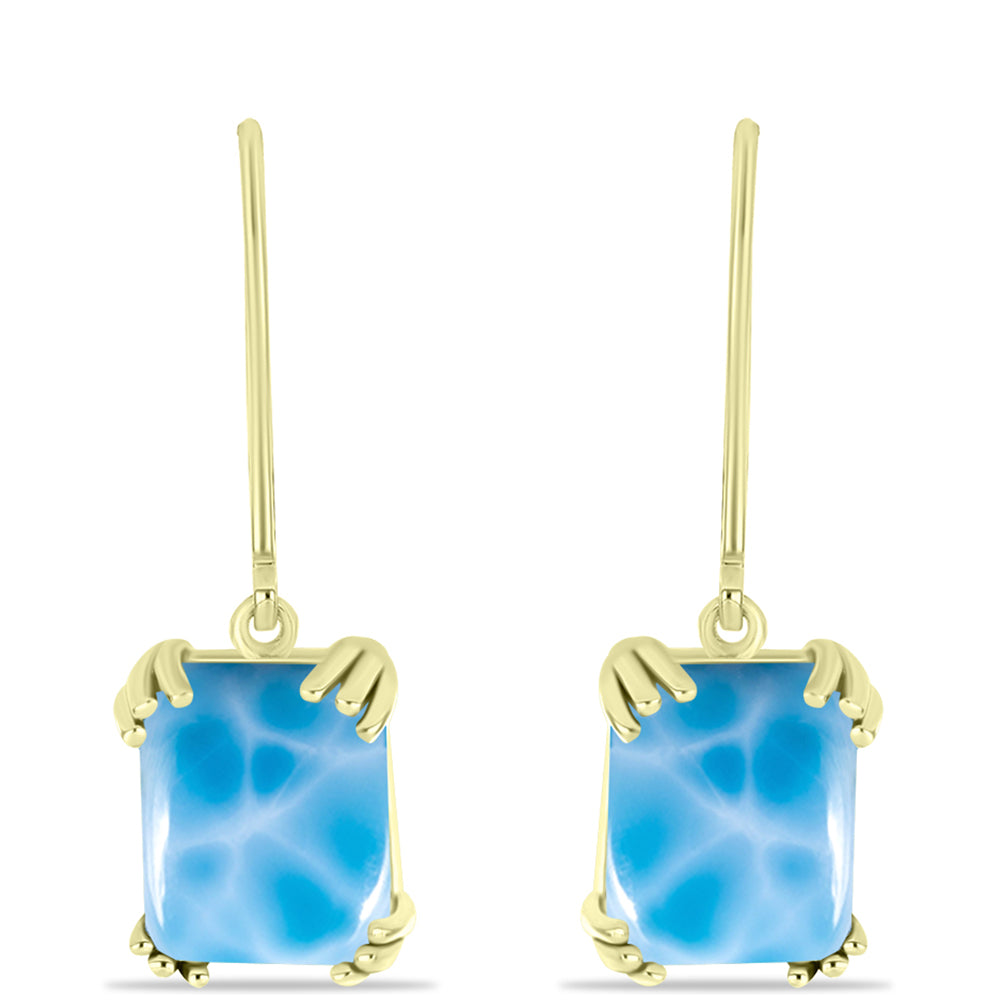 Goldplattierte Silberohrringe mit Larimar