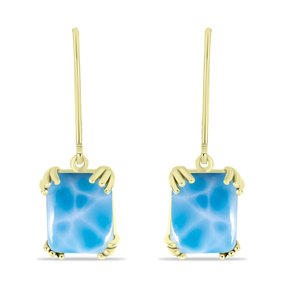Goldplattierte Silberohrringe mit Larimar