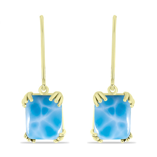 Goldplattierte Silberohrringe mit Larimar