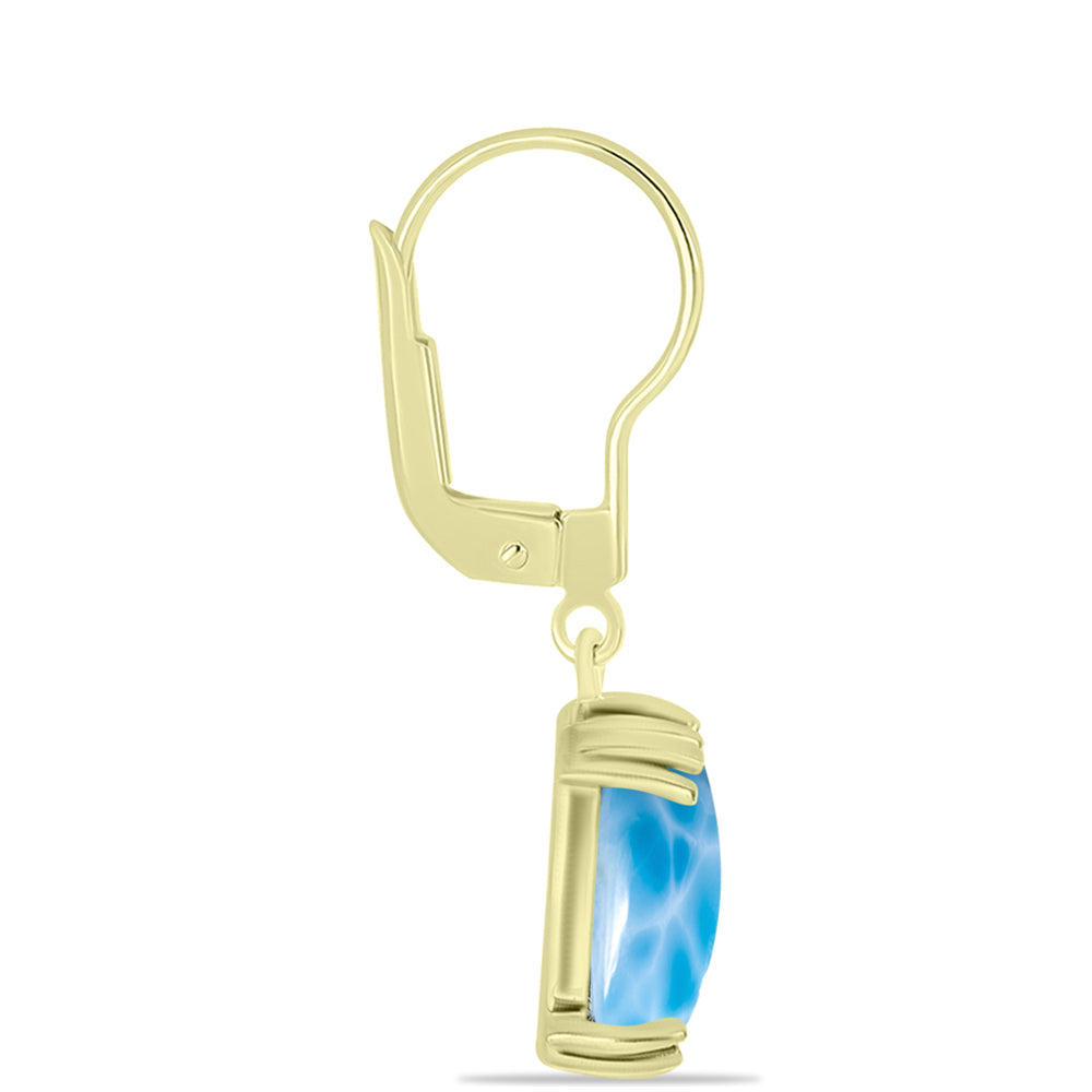 Goldplattierte Silberohrringe mit Larimar