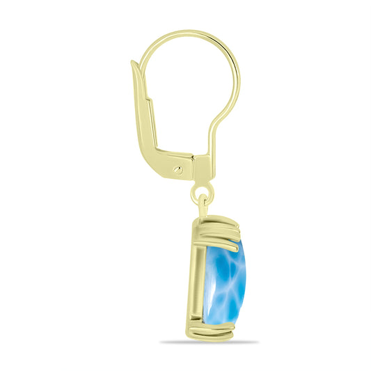 Goldplattierte Silberohrringe mit Larimar