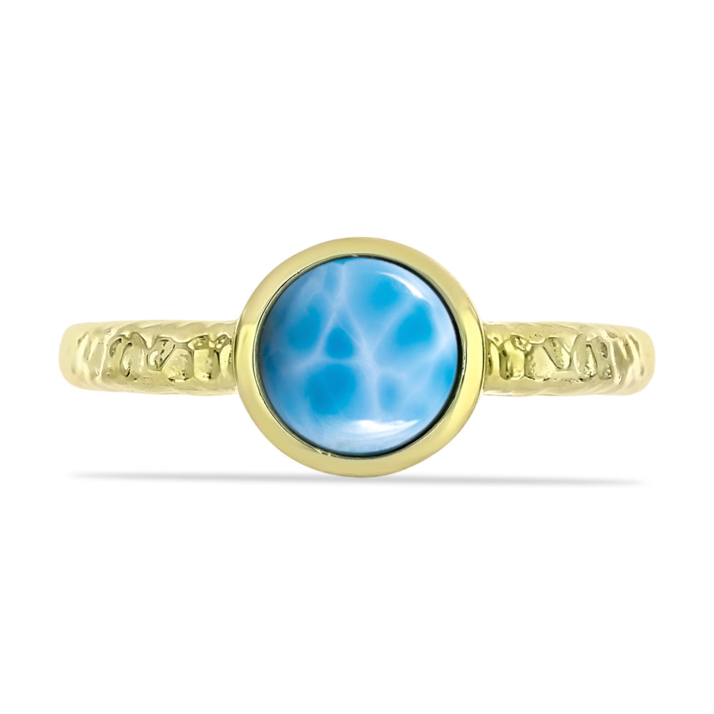 Goldplattierter Silberring mit Larimar 1 