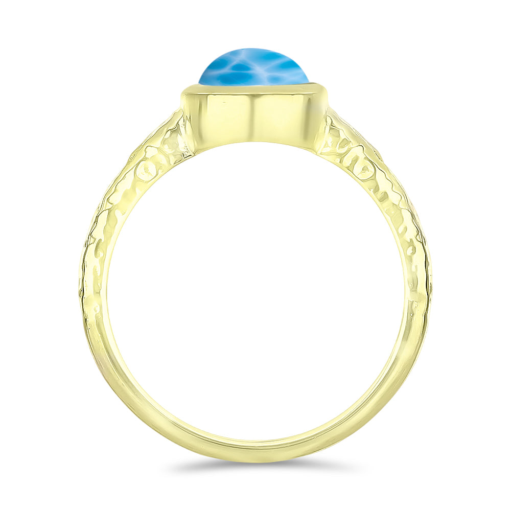 Goldplattierter Silberring mit Larimar