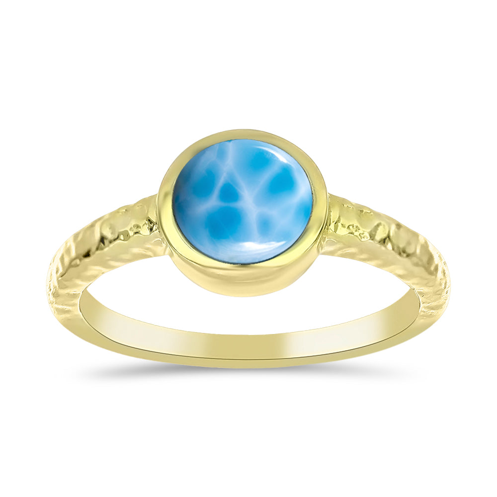Goldplattierter Silberring mit Larimar 3 