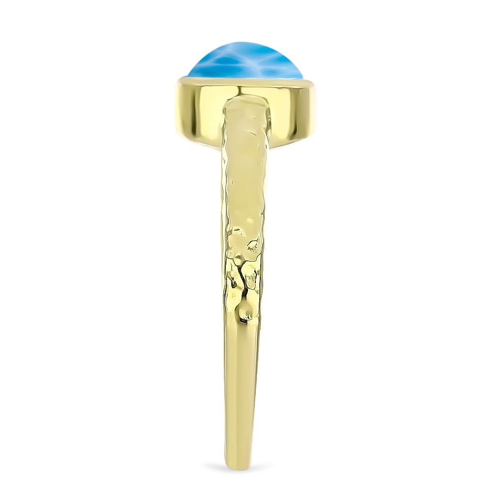 Goldplattierter Silberring mit Larimar 4 