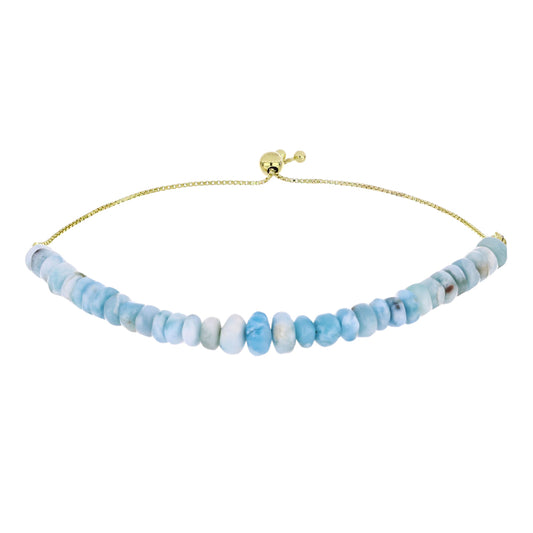Goldplattiertes Silberarmband mit Larimar