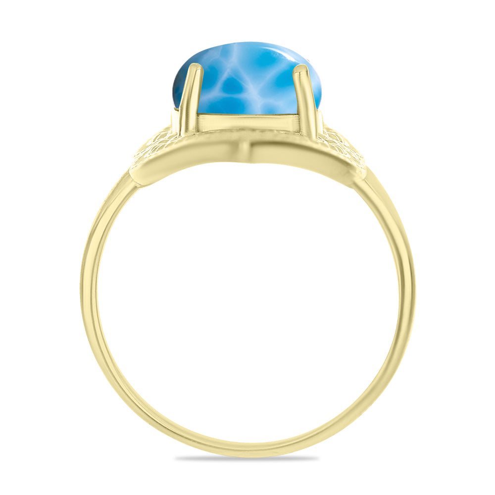 Goldplattierter Silberring mit Larimar 2 