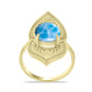 Goldplattierter Silberring mit Larimar