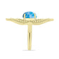 Goldplattierter Silberring mit Larimar