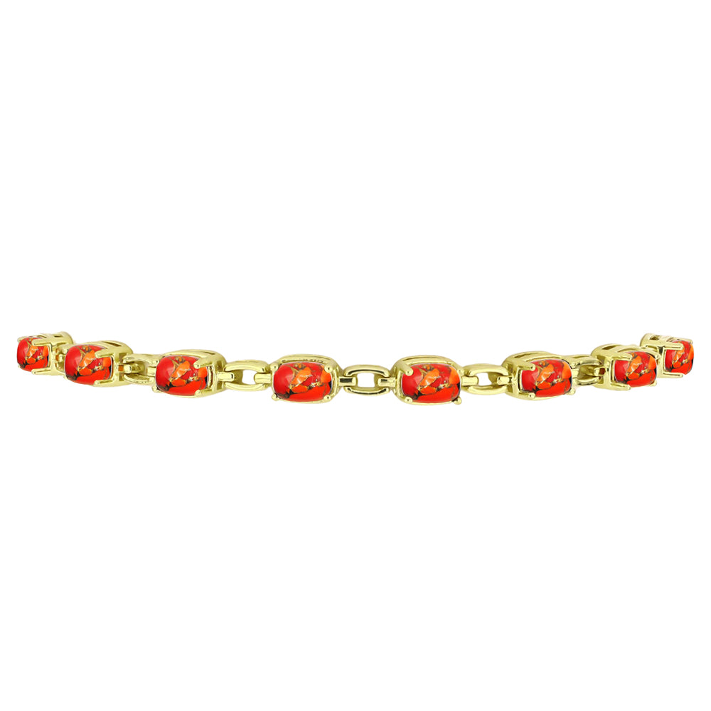 Goldplattiertes Silberarmband mit Mohave-Türkis 2 