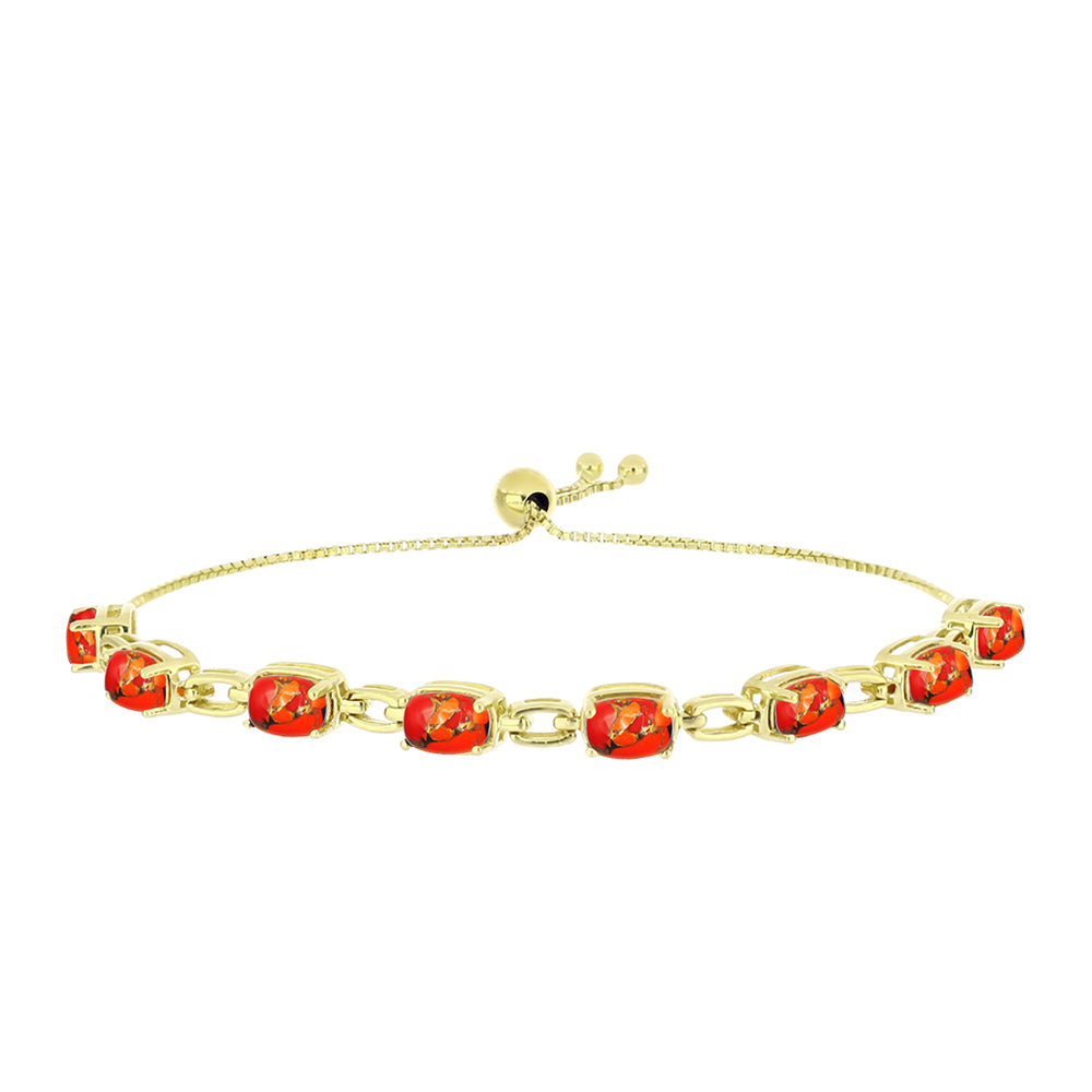 Goldplattiertes Silberarmband mit Mohave-Türkis