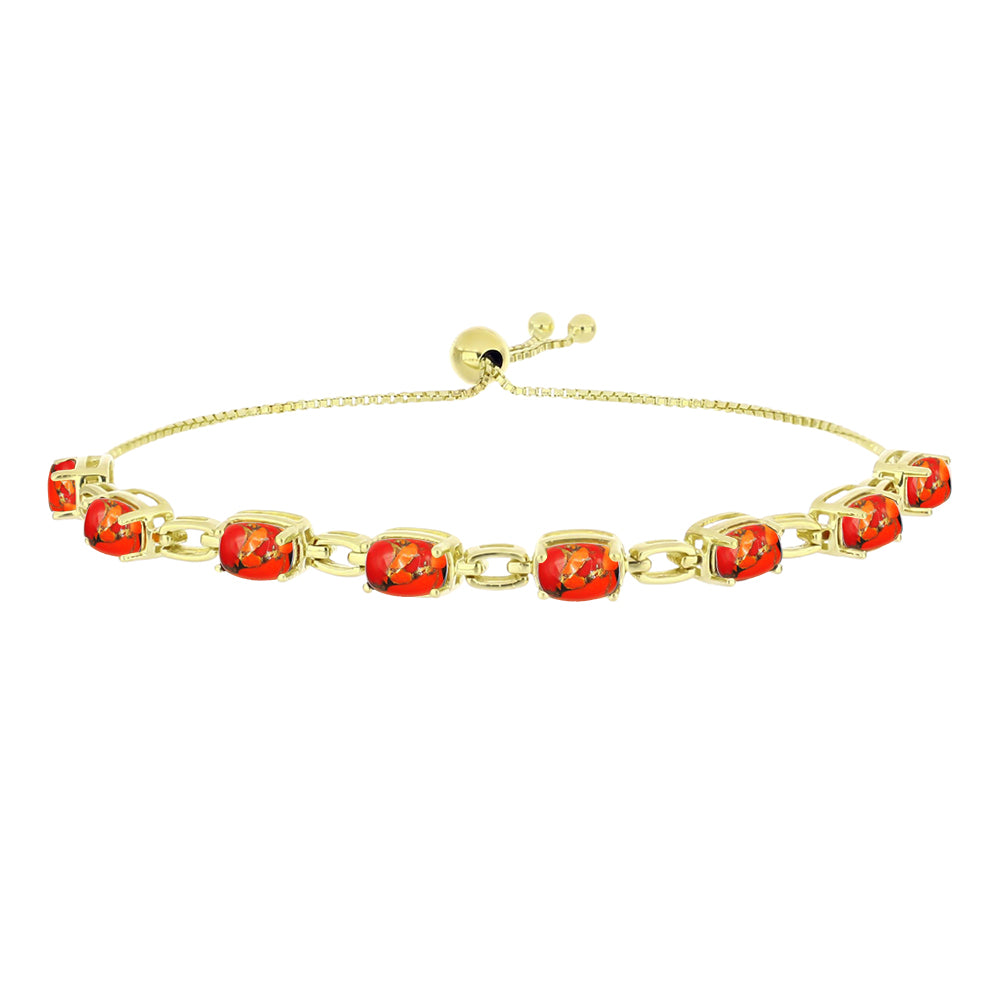 Goldplattiertes Silberarmband mit Mohave-Türkis
