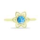 Goldplattierter Silberring mit Larimar