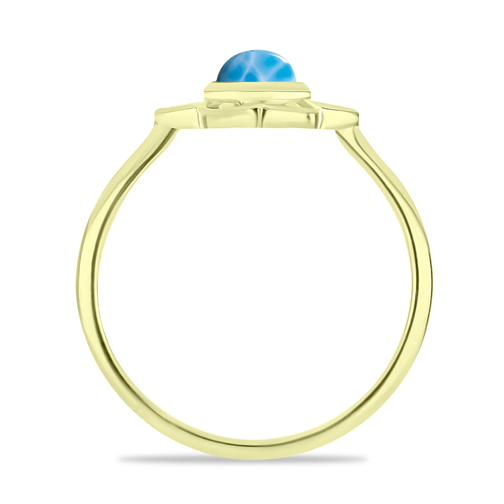 Goldplattierter Silberring mit Larimar 2 