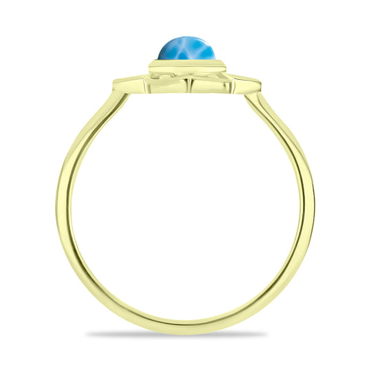 Goldplattierter Silberring mit Larimar