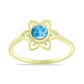 Goldplattierter Silberring mit Larimar