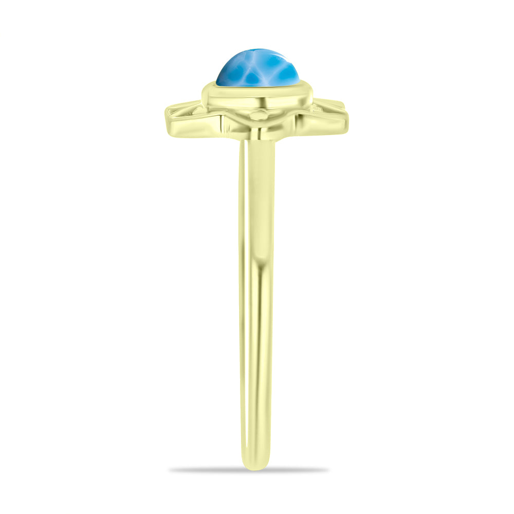 Goldplattierter Silberring mit Larimar 4 