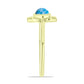 Goldplattierter Silberring mit Larimar