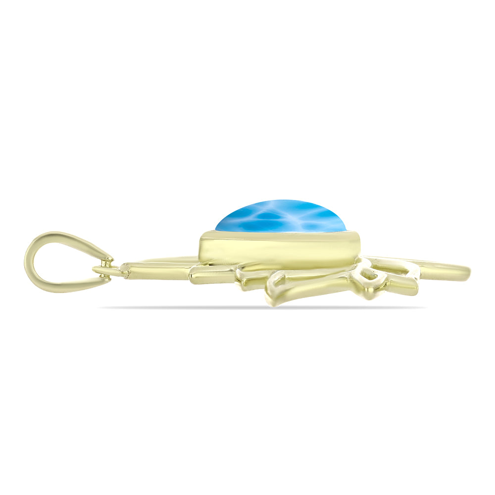 Goldplattierter Silberanhänger mit Larimar 2 