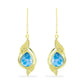 Goldplattierte Silberohrringe mit Larimar