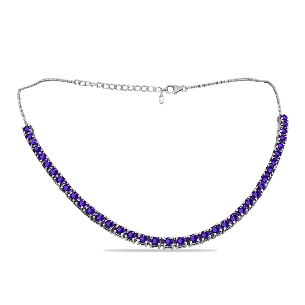 Silberhalskette mit marokkanischem Amethyst 1 