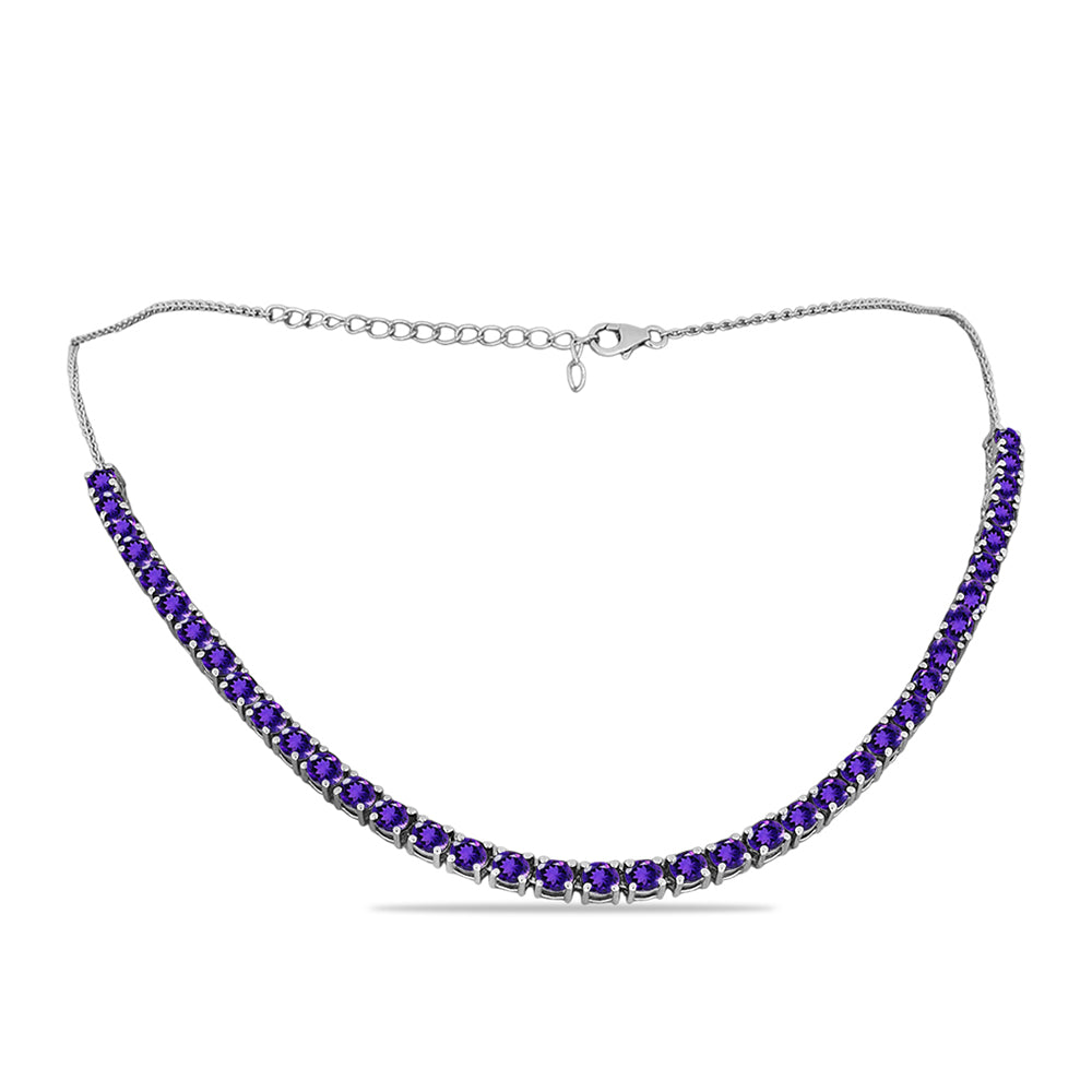 Silberhalskette mit marokkanischem Amethyst