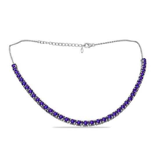 Silberhalskette mit marokkanischem Amethyst