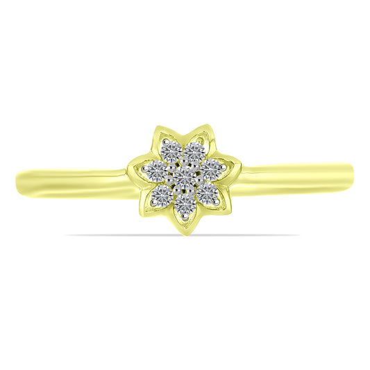 Goldplattierter Silberring mit weißem Diamant