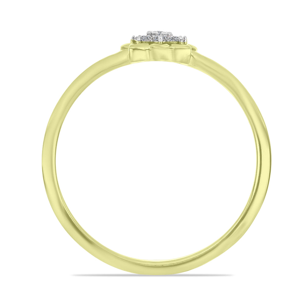 Goldplattierter Silberring mit weißem Diamant 2 