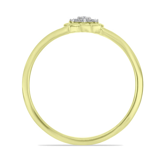 Goldplattierter Silberring mit weißem Diamant