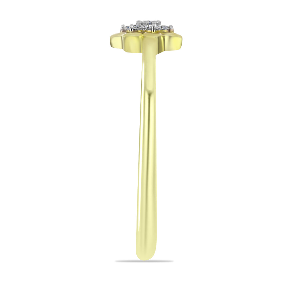 Goldplattierter Silberring mit weißem Diamant 4 