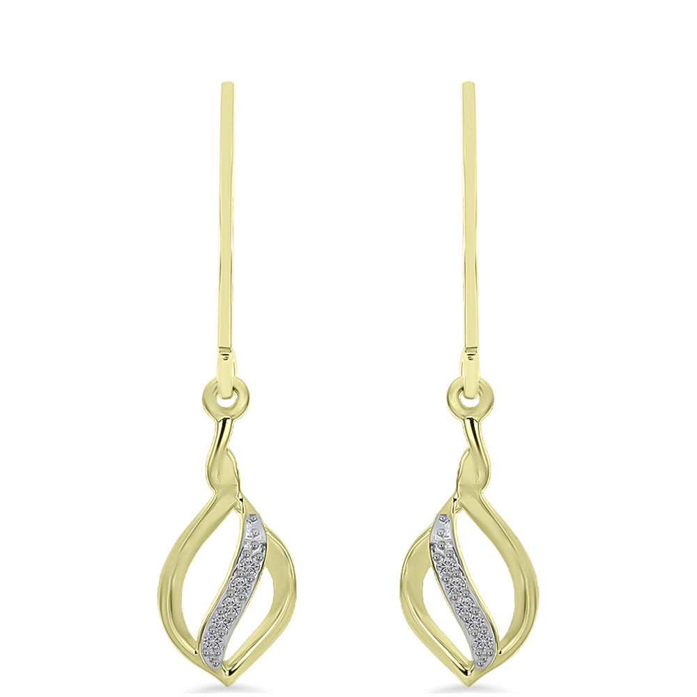 Goldplattierte Silberohrringe mit weißem Diamant 3 