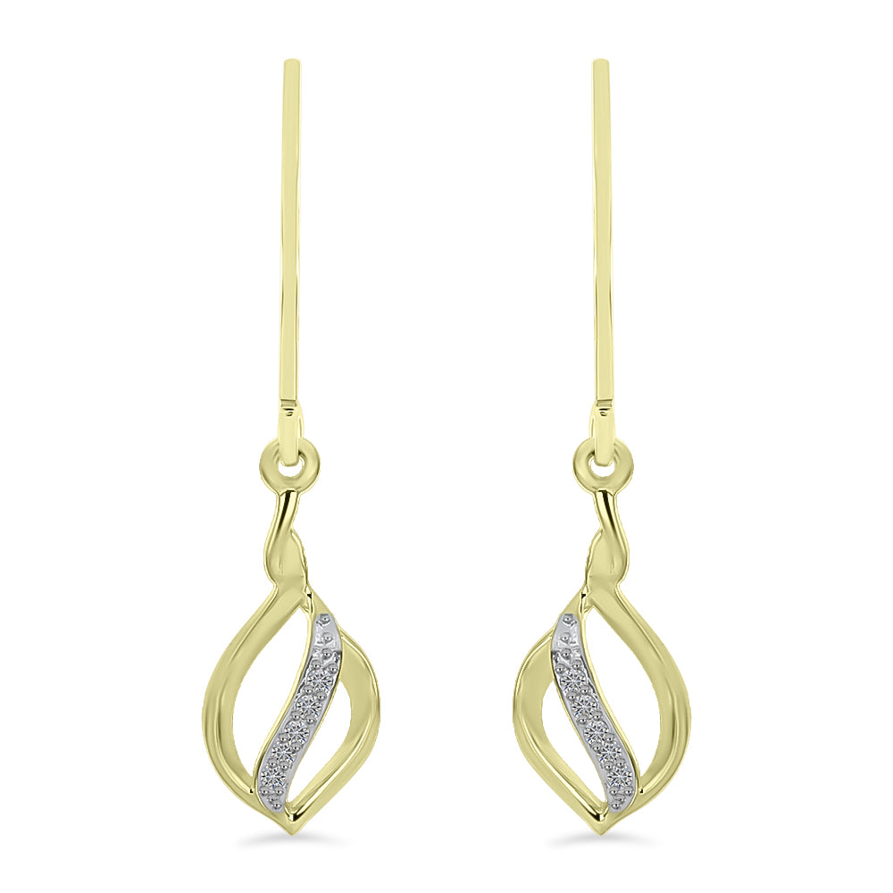 Goldplattierte Silberohrringe mit weißem Diamant 1 