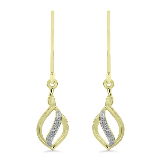 Goldplattierte Silberohrringe mit weißem Diamant