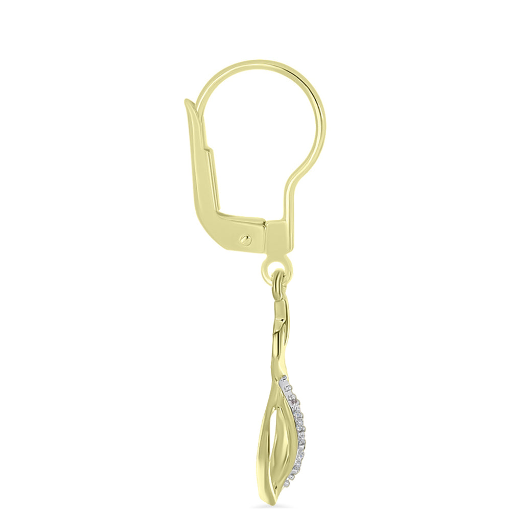 Goldplattierte Silberohrringe mit weißem Diamant 4 