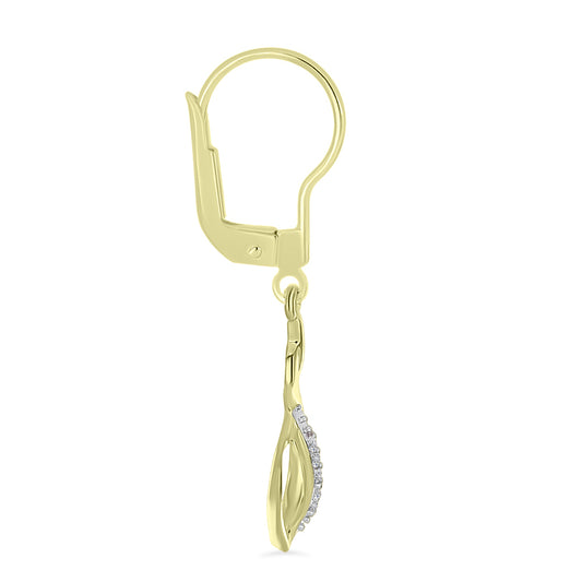 Goldplattierte Silberohrringe mit weißem Diamant
