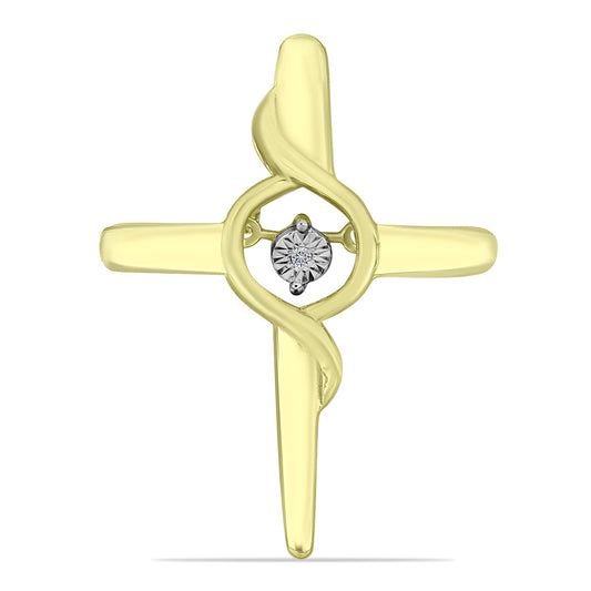 Goldplattierter Silberanhänger mit weißem Diamant
