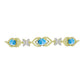 Goldplattiertes Silberarmband mit Larimar und weißem Topas