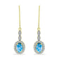 Goldplattierte Silberohrringe mit Larimar und weißem Topas